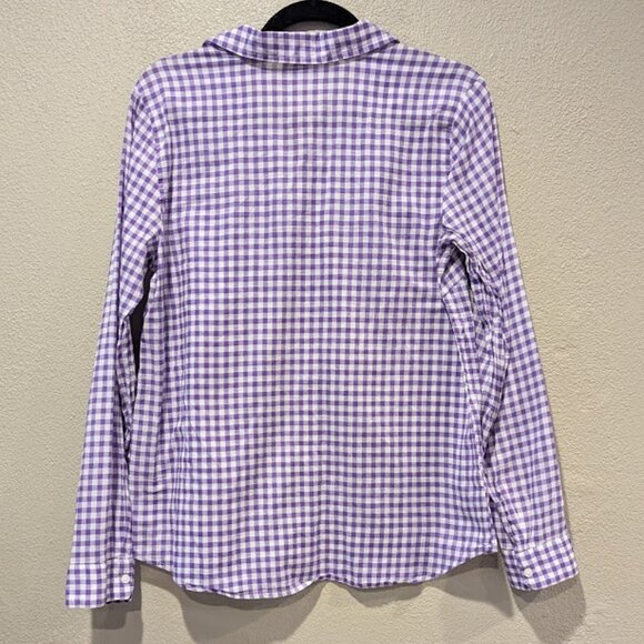 Ann Taylor LOFT * Purple/White Plaid Button-Up * Women’s Size Small - Picture 2 of 4
